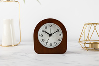 Réveil de bureau moderne en bois massif avec mouvement à quartz et affichage analogique - Cadeau