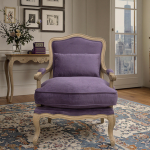 S1070 francese classica Vintage di lusso antico confortevole Louis tappezzeria in lino con struttura in rovere sedia in velluto in legno massello <span class=keywords><strong>poltrona</strong></span> - Product Image 2
