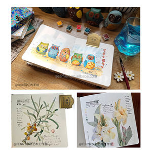 迷你方形10x10cm厘米水彩日记本绘图笔记本素描本100% 棉300gsm热压机冷压机24张 - Product Image 5