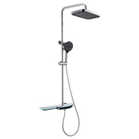 Ensemble de douche de luxe à affichage numérique avec lumière d'ambiance Système de douche cascade à quatre niveaux avec touches de piano Ensemble de douche mural pour salle de bain