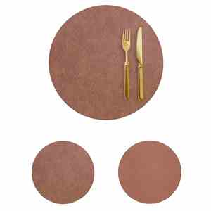 Vintage Leather Round Placemats Waterproof and Easy to Clean Durable Dining Table Protector for Home and Restaurant Use - Product Image 4