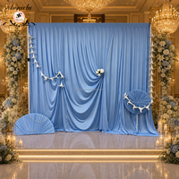 ANNIELU Rideau de fond plissé en spandex ultra-dense 2X 10x10ft, système de tringle et rideau haut de gamme pour mariage, photomaton et décoration d'événements