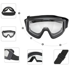 نظارات تكتيكية ذات رؤية واسعة للأنشطة الخارجية مضادة للضباب ومقاومة للرياح نظارات أمان للتصوير مع 3 عدسات قابلة للاستبدال - Product Image 5