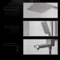Ensemble de douche mural moderne en acier inoxydable, robinets de salle de bain, kits de douche à effet pluie, ensemble de robinet de douche mitigeur