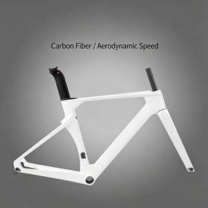 <span class=keywords><strong>Cadre</strong></span> de <span class=keywords><strong>vélo</strong></span> de <span class=keywords><strong>route</strong></span> en fibre de <span class=keywords><strong>carbone</strong></span> de conception aérodynamique, freins à disque à montage plat cachés, compatible avec les pneus larges 700*28C - Product Image 1