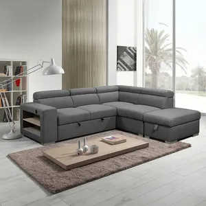 China Supplier Wholesale Modular L-shaped Sofa 5-Seaters Adjustable Modern Living Room Sectional Sofa Bed With Storage