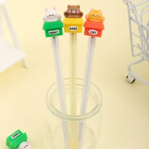 Suministros <span class=keywords><strong>escolares</strong></span> de escritura para niños y estudiantes, bonitos bolígrafos de gel <span class=keywords><strong>Kawaii</strong></span> de dibujos animados, material de papelería de plástico - Product Image 1