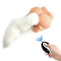 Vibrateur anal électrique portable en silicone avec télécommande, 10 vitesses, en forme de queue de renard, pour femmes et couples - Vente en gros