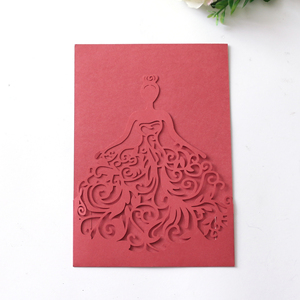 Enveloppe de poche rouge <span class=keywords><strong>vin</strong></span> élégante, carte d'invitation de <span class=keywords><strong>mariage</strong></span>, découpée au Laser, cartes cadeaux de vœux, fête - Product Image 2