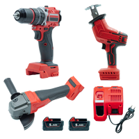 Kit combiné d'outils électriques sans fil polyvalents : perceuse, meuleuse, scie, 2 batteries lithium 5,0 Ah et chargeur rapide pour l'entretien et la construction