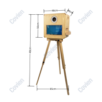 Cabina de Fotos Todo en Uno con Flash, Pantalla Táctil de 15.6 Pulgadas, Impresión Instantánea, Trípode, Estuche de Transporte y Ventiladores Dobles para Alquiler en Eventos
