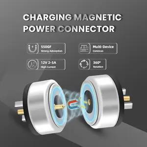 Kekuatan magnetik kuat Diameter 10mm, ultra tipis 12V 2A 5V 2A Pria Wanita 2 Pin konektor magnetik 2 Pin