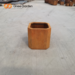 Vente en gros usine : Jardinière de sol carrée moyenne en acier Corten, finition rouille, écologique, durable, résistante à la corrosion, pour fleurs - Product Image 3