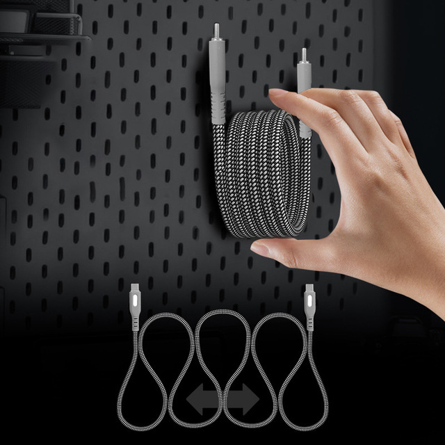 Magnetic Nylon Braided USB-C Charging Cable PD 60W/100W Fast Charging Data Cable for Mobile Phones & Power Banks