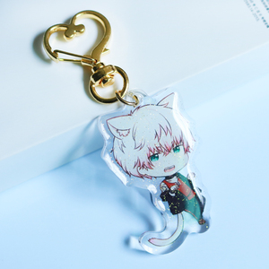 Wholesale Customized Plastic Cartoon Promotional Keychains Accessories Holographic Anime Acrylic Keychain