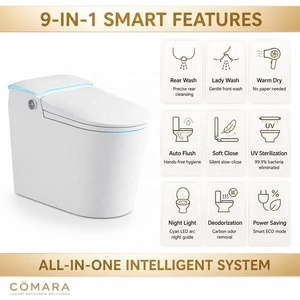 Automatic Luxury Intelligent Toilet Included Advanced Seat Heating Air-Drying <b>Night</b> <b>Light</b> Bidet S-Trap Drainage Elongated Smart - Product Image 3
