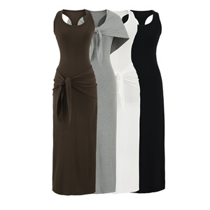 Robe Camisole <span class=keywords><strong>Femme</strong></span> Taille Haute Unie Modulable Nouvelle Collection Été Robe Cintrée Douce de Haute Qualité 3697 - Product Image 1