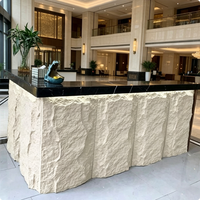 Comptoir de bureau sur mesure en pierre naturelle à motifs, en matériau FRP, pour hôtel, restaurant, salle d'exposition