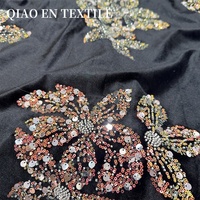 Luxe lourd brodé Sequin maille tissu hauts Cheongsam robes costumes 120gsm non tissé pour sacs mariages accessoires maison jouets