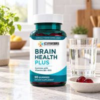 Gummies Brain Health Plus, complément alimentaire testé cliniquement à base de café et de cerise, fabrication OEM, marque privée, qualité supérieure, atelier propre
