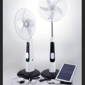 Bgteyoza — ventilateur solaire rechargeable, 18 pouces, 12V, usage domestique, faible bruit, économie d'énergie, avec éclairage et télécommande