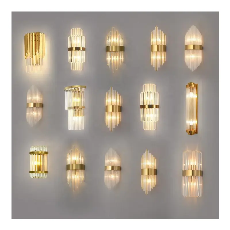 Moderne LED Gold-Kristall-Wandlampe für Schlafzimmer Betten Wohnzimmer Gang Nachtlicht Sconce-Hintergrundbeleuchtung Wandbeleuchtung