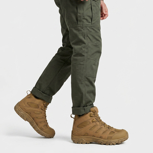 Botas tácticas TSB2 color caqui, caña alta, con cordones, impermeables, para exteriores, para todas las estaciones, de cuero, para hombre, para senderismo. - Product Image 2