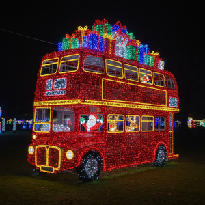 إضاءة احتفالية LED مقاومة للماء على شكل رجل الزنجبيل، أضواء زخرفية ثلاثية الأبعاد كبيرة الحجم للمتنزهات، إضاءة بموضوع عيد الميلاد - Product Image 2