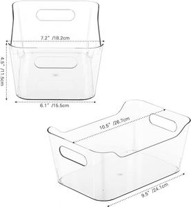 Plastic Storage <b>Bins</b> Multi-Use Organizer <b>Bins</b> Pantry Organizer Clear Storage Containers <b>Bins</b> for Home & Kitchen - Product Image 2