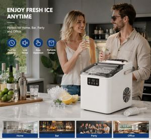 Portable <b>Countertop</b> <b>Ice</b> <b>Maker</b> Machine Bullet <b>Ice</b> <b>Maker</b> 12KG/24H with LED Touch Panel R600 Refrigerant for Home Bar Office - Product Image 5