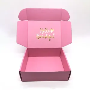नई आगमन अनुकूलित आकार गुलाबी शिपिंग बक्से कागज उपहार बॉक्स पैकेजिंग के लिए