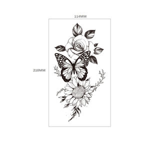 1 Juego por 10 piezas flor y mariposa pájaro negro impreso <span class=keywords><strong>tatuajes</strong></span> impermeables, personalidad sexy cuerpo de <span class=keywords><strong>mujer</strong></span> tatuaje temporal - Product Image 4