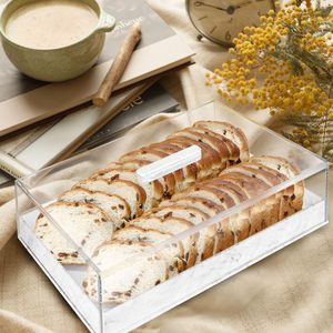 Khay bánh nhựa trong suốt họa tiết đá cẩm thạch, nắp đậy bằng nhựa lucite, hộp trưng bày bánh ngọt, hộp đựng bánh quy, hộp đựng đồ ăn - Product Image 3