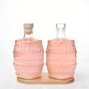 Vente d'usine : Bouteilles de spiritueux en verre de 500 ml, forme baril, avec <span class=keywords><strong>bouchon</strong></span> en liège, <span class=keywords><strong>pour</strong></span> <span class=keywords><strong>vin</strong></span> de fruits, tequila, vodka, whisky, gin – Luxe et raffinement - Product Image 2