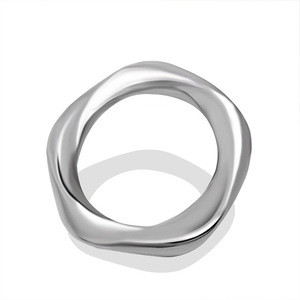 Thin <b>Ring</b> <b>Titanium</b> Steel Geometric Twisted Design Unisex Fashion Jewelry Gift SA761 - Product Image 1