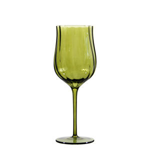 Verre à vin vert vintage français soufflé à la main, <span class=keywords><strong>forme</strong></span> tulipe, avec pied, pour <span class=keywords><strong>champagne</strong></span> et vin rouge, idéal pour les mariages et événements - Product Image 1