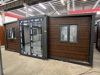 Maison conteneur à double aile pliable, maison préfabriquée extensible portable avec chambre et salle de bain