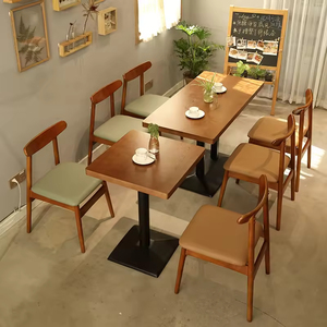 Tavolo <span class=keywords><strong>da</strong></span> <span class=keywords><strong>pranzo</strong></span> e sedia in legno massello all'ingrosso Lakuna combinazione tavolo per Bar Hotel semplice tavolo rettangolare rotondo - Product Image 5