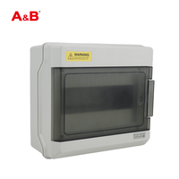 Boîtier de distribution d'alimentation A&B AB-SH9PN IP65 étanche à la poussière en ABS, 12 voies, avec rail DIN, 450V