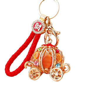 Porte-clés pendentif citrouille <span class=keywords><strong>de</strong></span> <span class=keywords><strong>conte</strong></span> <span class=keywords><strong>de</strong></span> fées, design créatif 'Diamant d'eau', mignon, pour sac <span class=keywords><strong>de</strong></span> femme, en métal, cadeau, vente en gros - Product Image 6