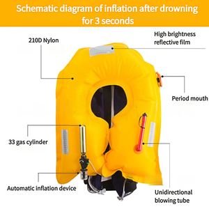 Gilet de sauvetage gonflable personnalisé Vente en gros Gilet de sauvetage gonflable professionnel en eau marine Gilet de sauvetage gonflable - Product Image 5