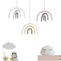 Lustre en alliage d'aluminium arc-en-ciel nordique, style crème créatif, chambre à coucher, chambre d'enfant, salon, minimaliste, wabi-sabi, bouton
