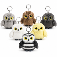 Porte-clés hibou en peluche 10 cm, figurine d'oiseau réaliste, jouet animal doux et mignon, breloque pour sac à dos et clés de voiture, cadeau pour enfants, pour machine à griffes