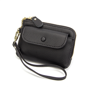 Nouvelle conception de mode, mini porte-monnaie à double fermeture éclair pour femmes, sac à monnaie en cuir de vachette, porte-monnaie multifonctionnel de petite taille - Product Image 5