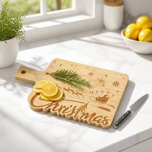 Tagliere in bambù per regalo <span class=keywords><strong>di</strong></span> Natale, decorazione <span class=keywords><strong>da</strong></span> cucina con incisione laser <span class=keywords><strong>di</strong></span> Babbo Natale, renna e fiocco <span class=keywords><strong>di</strong></span> neve, tagliere per la <span class=keywords><strong>casa</strong></span> - Product Image 3