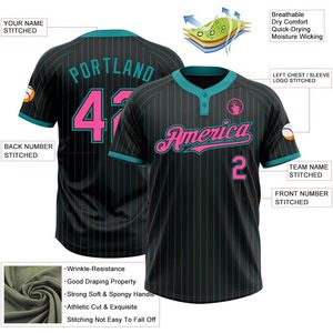 Custom Stripe Baseball Jersey Softball Shirt Pin Stripe <b>Pullover</b> Uniform <b>Men's</b> Athletic Fit Moisture Wicking Breathable - Product Image 1