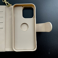 Casing HP Kulit Putih Best Seller untuk iPhone 15 Pro Max 16, dengan Kantung Kartu dan Dompet Lepas