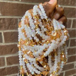 Chaîne de taille africaine de 50 pouces à nouer, chaîne de <span class=keywords><strong>ventre</strong></span> pour usage quotidien féminin, chaîne de corps à perles colorées pour bijoux de corps style bohème - Product Image 3