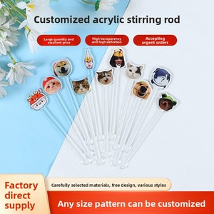 Agitatore in Acrilico Personalizzabile con Design Jacquard Animale e Manici Lunghi per Animali Domestici, Matrimoni, Cocktail, Caffè, Bevande, Feste di Compleanno - Product Image 4