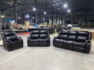 โซฟาหนังกำมะหยี่สังเคราะห์แบบมุมปรับนอนได้ พร้อมระบบไฟฟ้า สำหรับห้องนั่งเล่น ชุดโซฟาหรูหราสำหรับบ้าน - Product Image 4